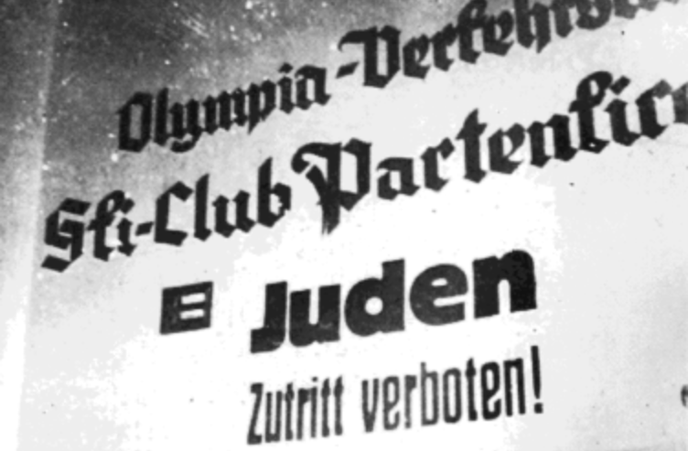 Verbotsschild für Juden